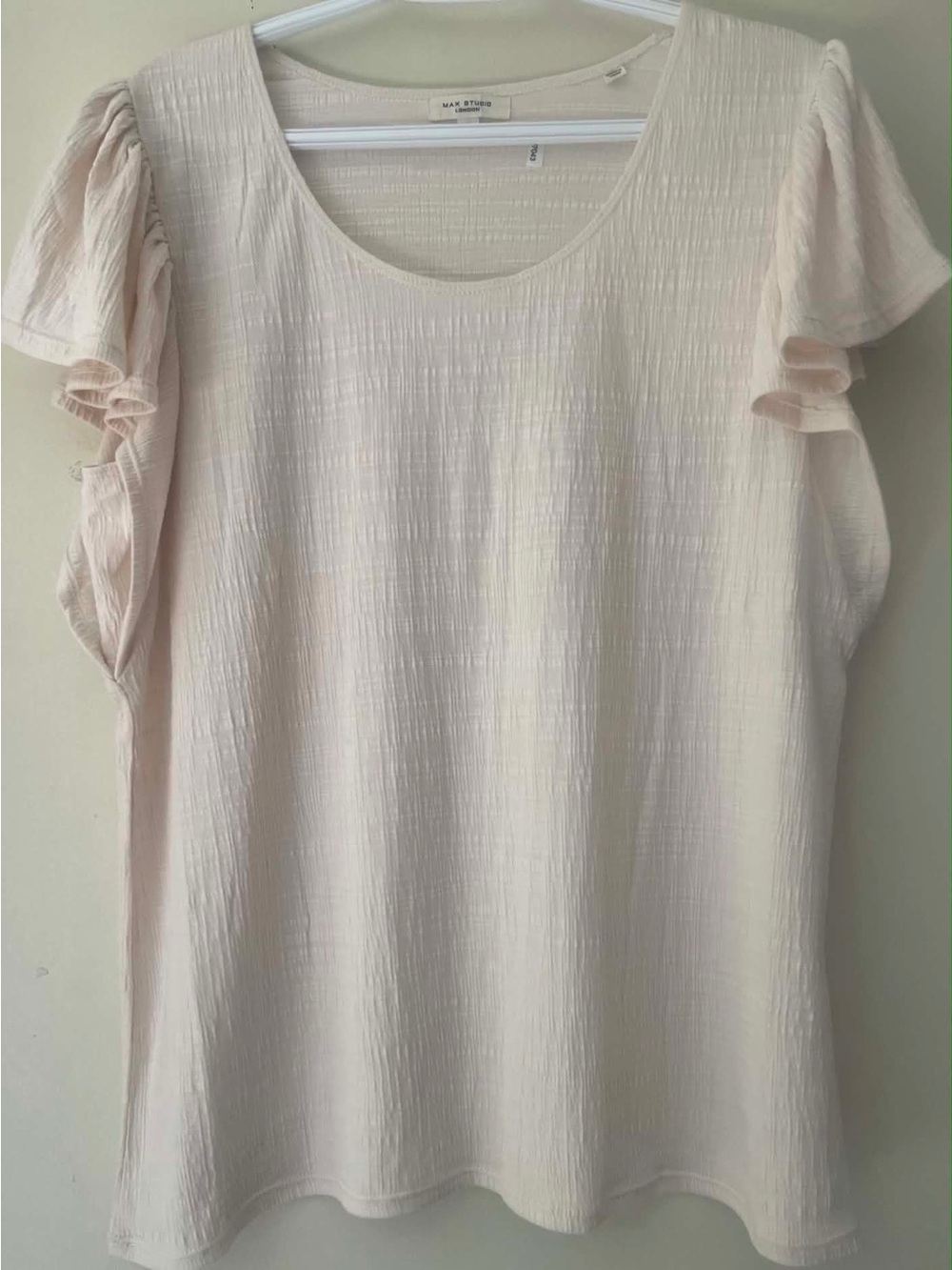 Max Studio Ruffle Sleeve Scoop Neck Top